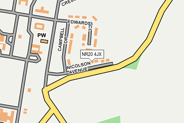 NR20 4JX map - OS OpenMap – Local (Ordnance Survey) NR20 4JX map - OS OpenMap – Local (Ordnance Survey)