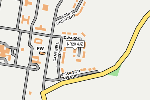 NR20 4JZ map - OS OpenMap – Local (Ordnance Survey) NR20 4JZ map - OS OpenMap – Local (Ordnance Survey)