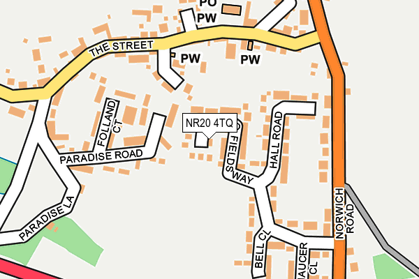 NR20 4TQ map - OS OpenMap – Local (Ordnance Survey) NR20 4TQ map - OS OpenMap – Local (Ordnance Survey)