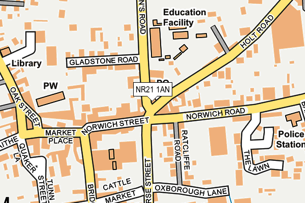 NR21 1AN map - OS OpenMap – Local (Ordnance Survey)