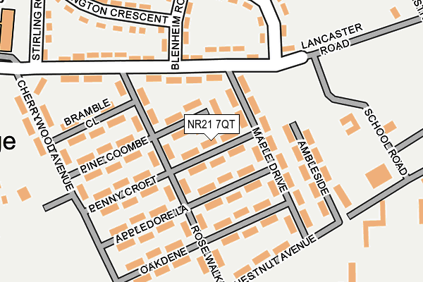 NR21 7QT map - OS OpenMap – Local (Ordnance Survey) NR21 7QT map - OS OpenMap – Local (Ordnance Survey)