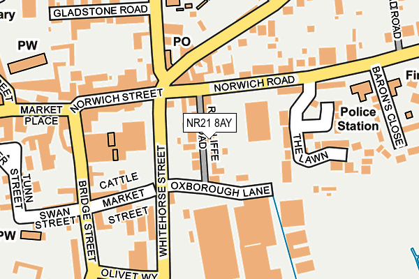 NR21 8AY map - OS OpenMap – Local (Ordnance Survey) NR21 8AY map - OS OpenMap – Local (Ordnance Survey)