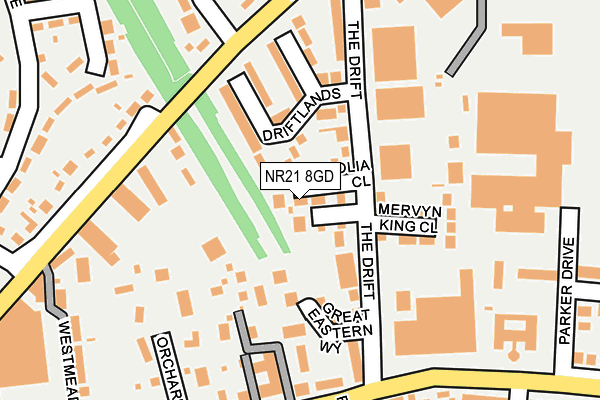 NR21 8GD map - OS OpenMap – Local (Ordnance Survey) NR21 8GD map - OS OpenMap – Local (Ordnance Survey)