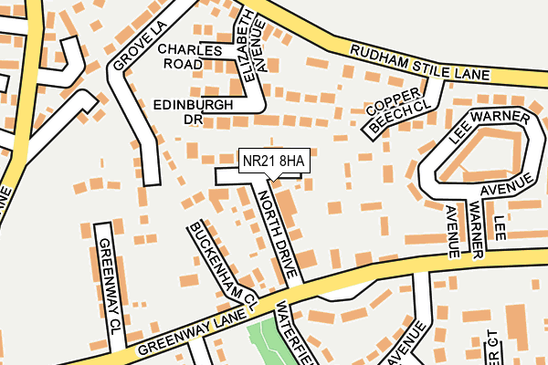 NR21 8HA map - OS OpenMap – Local (Ordnance Survey) NR21 8HA map - OS OpenMap – Local (Ordnance Survey)