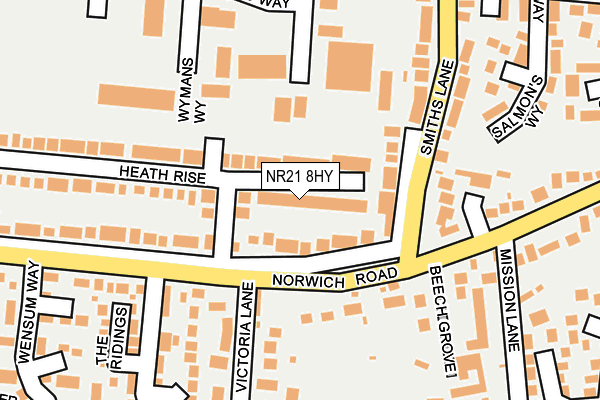 NR21 8HY map - OS OpenMap – Local (Ordnance Survey) NR21 8HY map - OS OpenMap – Local (Ordnance Survey)