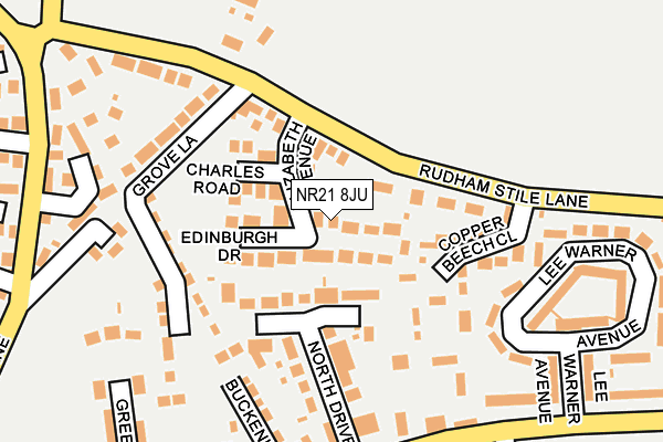 NR21 8JU map - OS OpenMap – Local (Ordnance Survey) NR21 8JU map - OS OpenMap – Local (Ordnance Survey)