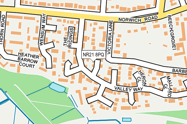 NR21 8PQ map - OS OpenMap – Local (Ordnance Survey) NR21 8PQ map - OS OpenMap – Local (Ordnance Survey)