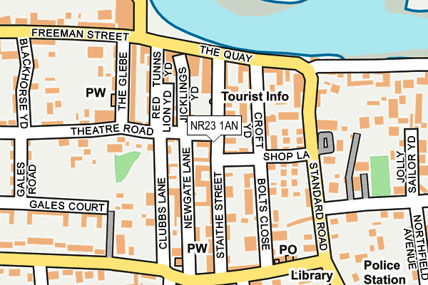 NR23 1AN map - OS OpenMap – Local (Ordnance Survey) NR23 1AN map - OS OpenMap – Local (Ordnance Survey)