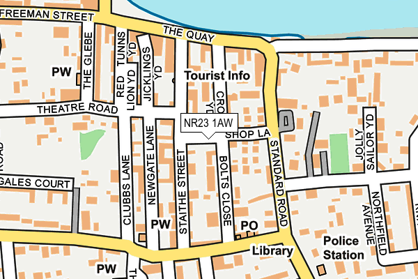 NR23 1AW map - OS OpenMap – Local (Ordnance Survey) NR23 1AW map - OS OpenMap – Local (Ordnance Survey)