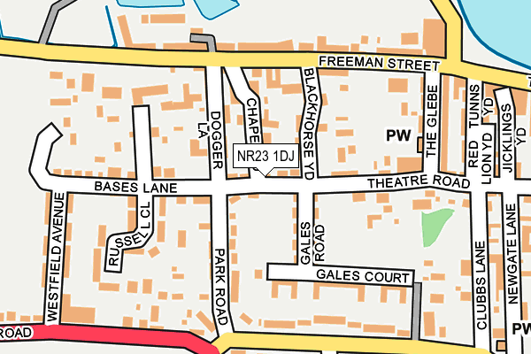 NR23 1DJ map - OS OpenMap – Local (Ordnance Survey) NR23 1DJ map - OS OpenMap – Local (Ordnance Survey)