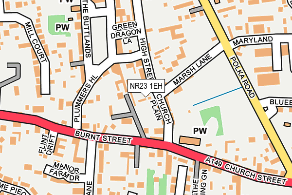 NR23 1EH map - OS OpenMap – Local (Ordnance Survey) NR23 1EH map - OS OpenMap – Local (Ordnance Survey)