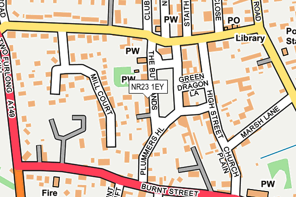 NR23 1EY map - OS OpenMap – Local (Ordnance Survey) NR23 1EY map - OS OpenMap – Local (Ordnance Survey)