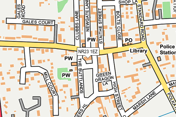 NR23 1EZ map - OS OpenMap – Local (Ordnance Survey) NR23 1EZ map - OS OpenMap – Local (Ordnance Survey)
