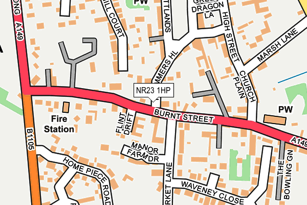 NR23 1HP map - OS OpenMap – Local (Ordnance Survey) NR23 1HP map - OS OpenMap – Local (Ordnance Survey)