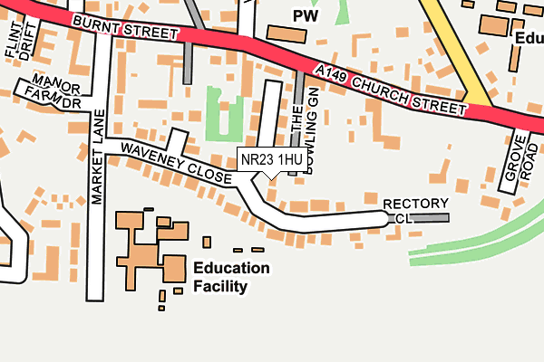NR23 1HU map - OS OpenMap – Local (Ordnance Survey) NR23 1HU map - OS OpenMap – Local (Ordnance Survey)