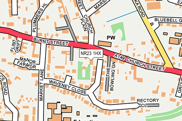 NR23 1HX map - OS OpenMap – Local (Ordnance Survey) NR23 1HX map - OS OpenMap – Local (Ordnance Survey)