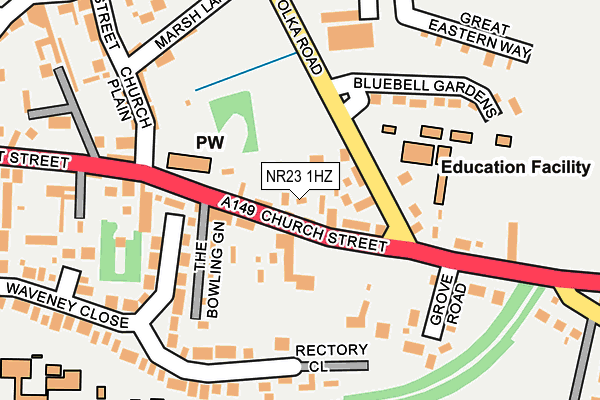 NR23 1HZ map - OS OpenMap – Local (Ordnance Survey) NR23 1HZ map - OS OpenMap – Local (Ordnance Survey)