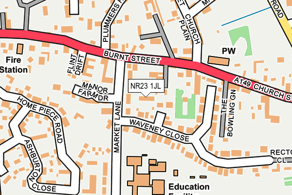NR23 1JL map - OS OpenMap – Local (Ordnance Survey) NR23 1JL map - OS OpenMap – Local (Ordnance Survey)