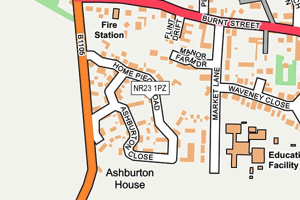 NR23 1PZ map - OS OpenMap – Local (Ordnance Survey) NR23 1PZ map - OS OpenMap – Local (Ordnance Survey)