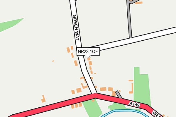 NR23 1QF map - OS OpenMap – Local (Ordnance Survey) NR23 1QF map - OS OpenMap – Local (Ordnance Survey)