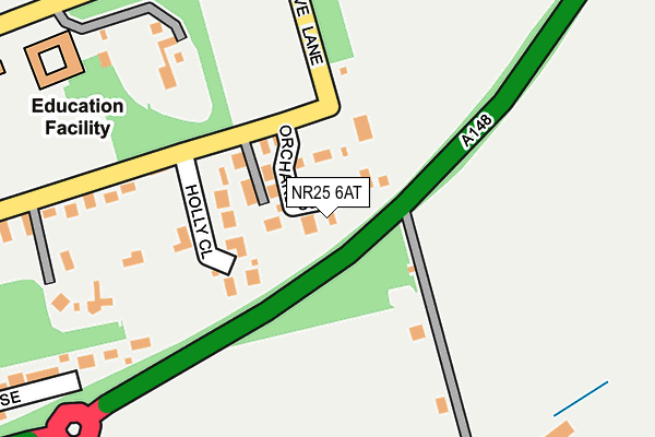 NR25 6AT map - OS OpenMap – Local (Ordnance Survey) NR25 6AT map - OS OpenMap – Local (Ordnance Survey)