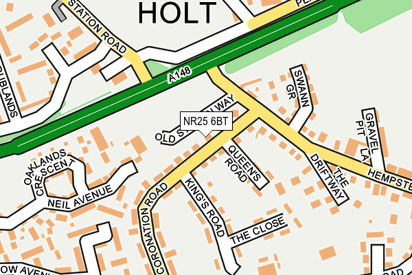 NR25 6BT map - OS OpenMap – Local (Ordnance Survey) NR25 6BT map - OS OpenMap – Local (Ordnance Survey)
