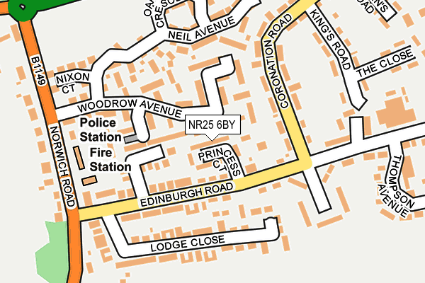 NR25 6BY map - OS OpenMap – Local (Ordnance Survey) NR25 6BY map - OS OpenMap – Local (Ordnance Survey)