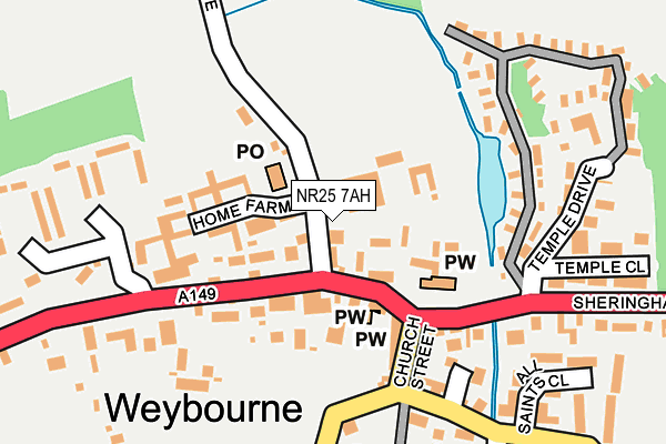 NR25 7AH map - OS OpenMap – Local (Ordnance Survey)