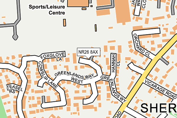 NR26 8AX map - OS OpenMap – Local (Ordnance Survey) NR26 8AX map - OS OpenMap – Local (Ordnance Survey)
