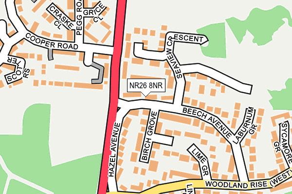NR26 8NR map - OS OpenMap – Local (Ordnance Survey)