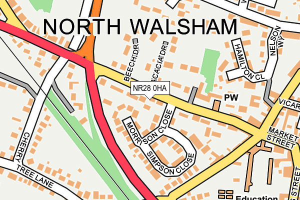 NR28 0HA map - OS OpenMap – Local (Ordnance Survey)