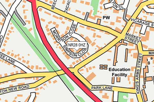 NR28 0HZ map - OS OpenMap – Local (Ordnance Survey) NR28 0HZ map - OS OpenMap – Local (Ordnance Survey)