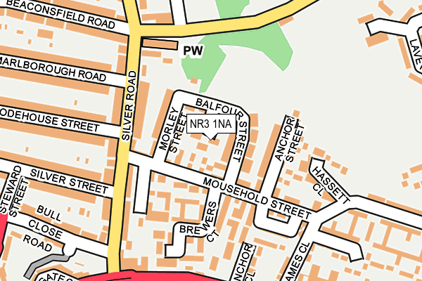 NR3 1NA map - OS OpenMap – Local (Ordnance Survey)