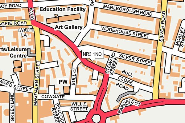 NR3 1NQ map - OS OpenMap – Local (Ordnance Survey) NR3 1NQ map - OS OpenMap – Local (Ordnance Survey)