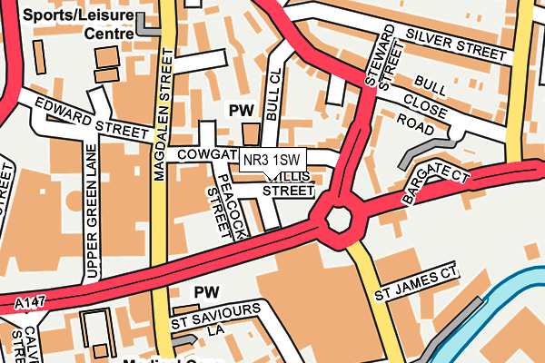 NR3 1SW map - OS OpenMap – Local (Ordnance Survey) NR3 1SW map - OS OpenMap – Local (Ordnance Survey)
