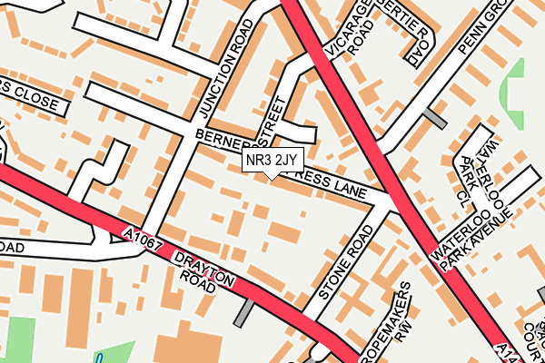 NR3 2JY map - OS OpenMap – Local (Ordnance Survey) NR3 2JY map - OS OpenMap – Local (Ordnance Survey)