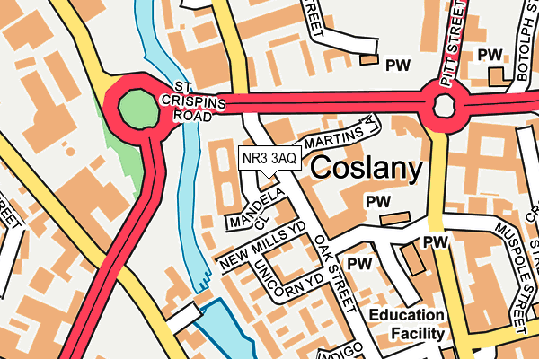 NR3 3AQ map - OS OpenMap – Local (Ordnance Survey) NR3 3AQ map - OS OpenMap – Local (Ordnance Survey)