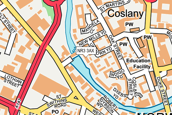 NR3 3AX map - OS OpenMap – Local (Ordnance Survey) NR3 3AX map - OS OpenMap – Local (Ordnance Survey)