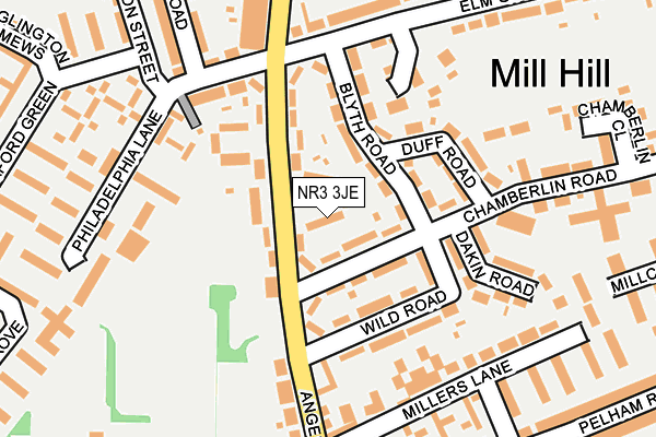 NR3 3JE map - OS OpenMap – Local (Ordnance Survey) NR3 3JE map - OS OpenMap – Local (Ordnance Survey)