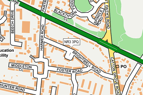 NR3 3PQ map - OS OpenMap – Local (Ordnance Survey) NR3 3PQ map - OS OpenMap – Local (Ordnance Survey)