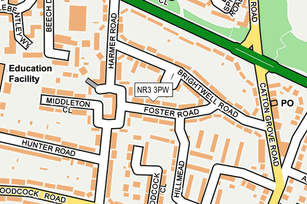 NR3 3PW map - OS OpenMap – Local (Ordnance Survey) NR3 3PW map - OS OpenMap – Local (Ordnance Survey)