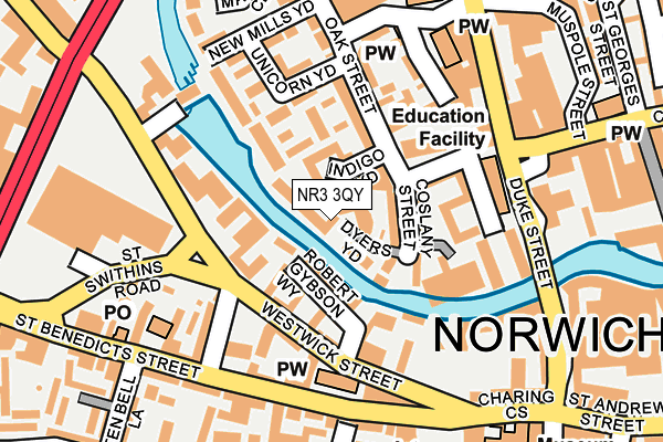 NR3 3QY map - OS OpenMap – Local (Ordnance Survey) NR3 3QY map - OS OpenMap – Local (Ordnance Survey)