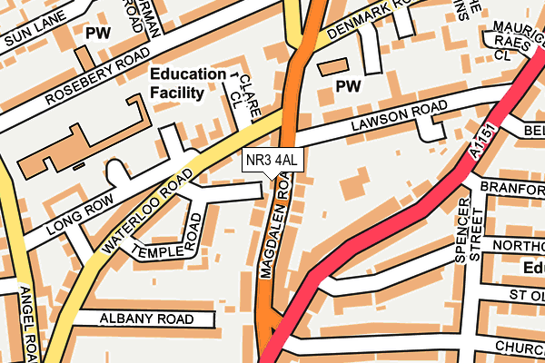 NR3 4AL map - OS OpenMap – Local (Ordnance Survey) NR3 4AL map - OS OpenMap – Local (Ordnance Survey)