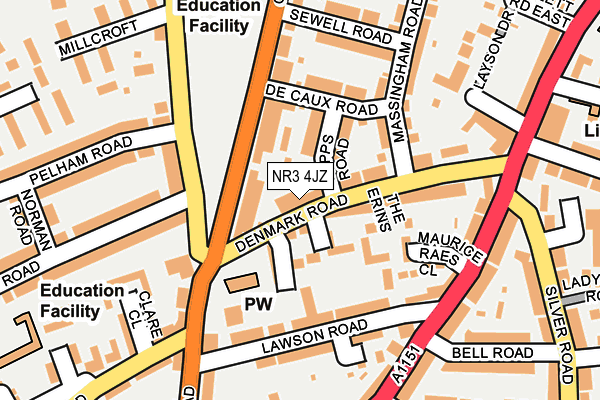 NR3 4JZ map - OS OpenMap – Local (Ordnance Survey) NR3 4JZ map - OS OpenMap – Local (Ordnance Survey)
