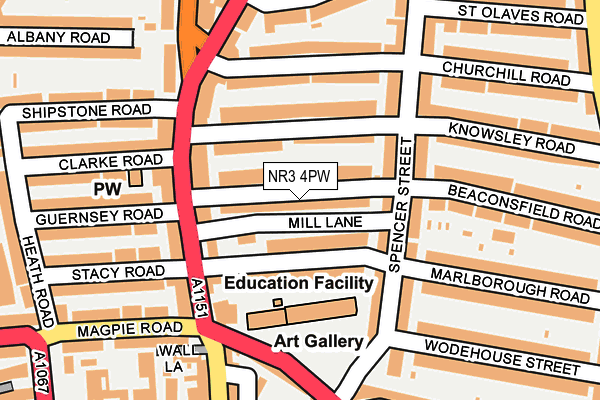 NR3 4PW map - OS OpenMap – Local (Ordnance Survey) NR3 4PW map - OS OpenMap – Local (Ordnance Survey)