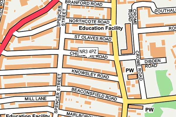 NR3 4PZ map - OS OpenMap – Local (Ordnance Survey) NR3 4PZ map - OS OpenMap – Local (Ordnance Survey)