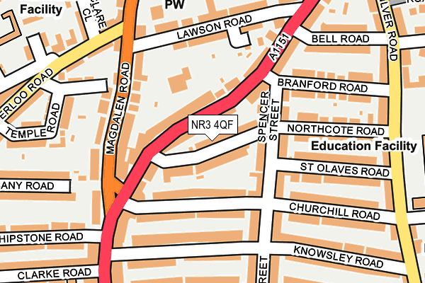 NR3 4QF map - OS OpenMap – Local (Ordnance Survey) NR3 4QF map - OS OpenMap – Local (Ordnance Survey)