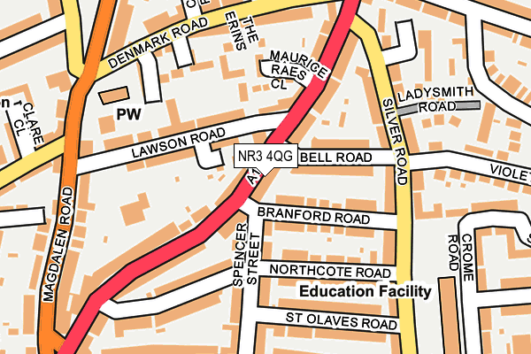 NR3 4QG map - OS OpenMap – Local (Ordnance Survey) NR3 4QG map - OS OpenMap – Local (Ordnance Survey)