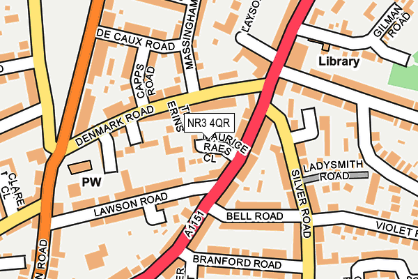 NR3 4QR map - OS OpenMap – Local (Ordnance Survey) NR3 4QR map - OS OpenMap – Local (Ordnance Survey)