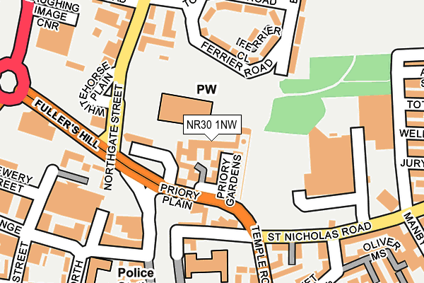 NR30 1NW map - OS OpenMap – Local (Ordnance Survey) NR30 1NW map - OS OpenMap – Local (Ordnance Survey)